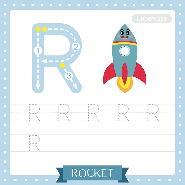 letter-r-uppercase-tracing-practice-worksheet-rocket-premium-vector