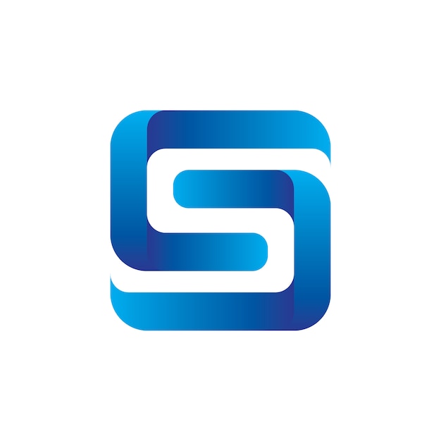 Premium Vector Letter s logo cube 3d blue