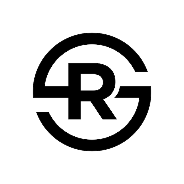 Letter s symbol combination with letter r | Premium Vector