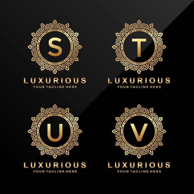 Premium Vector Letter S T U V Gold Luxury Logo Design