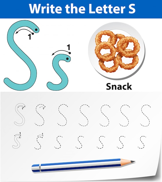 premium vector letter s tracing alphabet worksheets