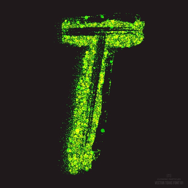 Premium Vector Letter T Grunge Toxic Text Effect Acid Font Abstract