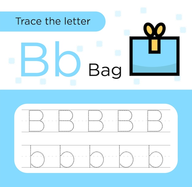 Premium Vector | Letter trace practice paper premium ...