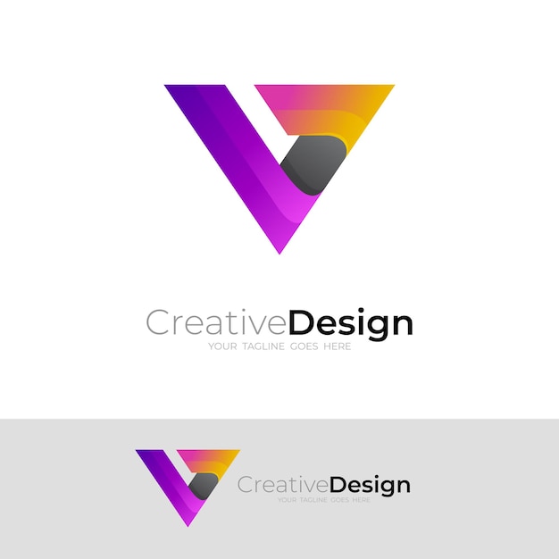 Premium Vector | Letter v logo with simple design template, modern logo