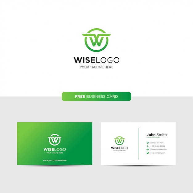 Download Free Letter W Logo And Business Card Premium Vector Use our free logo maker to create a logo and build your brand. Put your logo on business cards, promotional products, or your website for brand visibility.