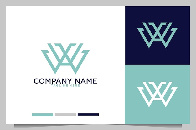 Premium Vector | Letter w with a monogram logo design