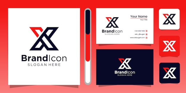 Download Free Letter X Logo Design And Business Card Premium Vector Use our free logo maker to create a logo and build your brand. Put your logo on business cards, promotional products, or your website for brand visibility.