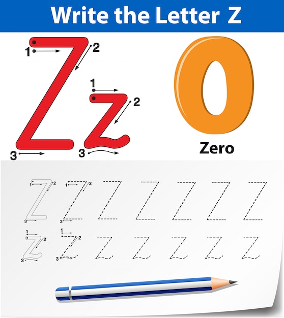 premium vector letter z tracing alphabet worksheets