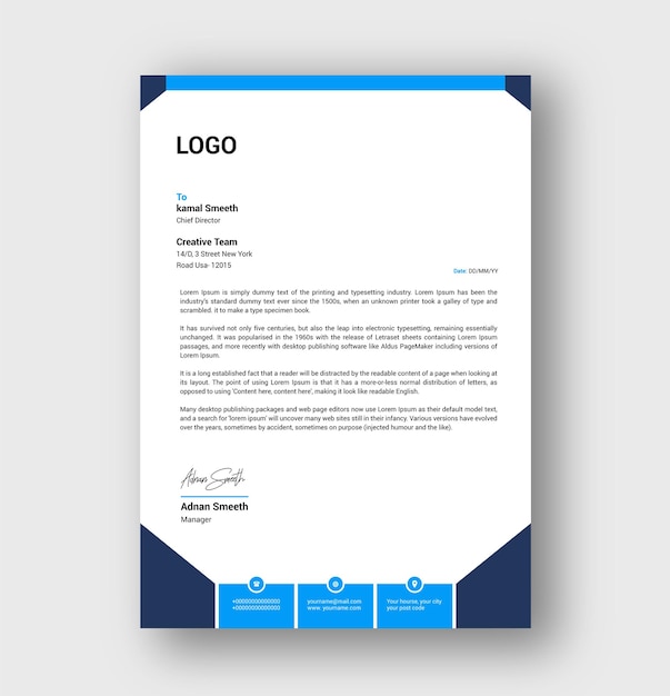 Premium Vector | Letterhead template design