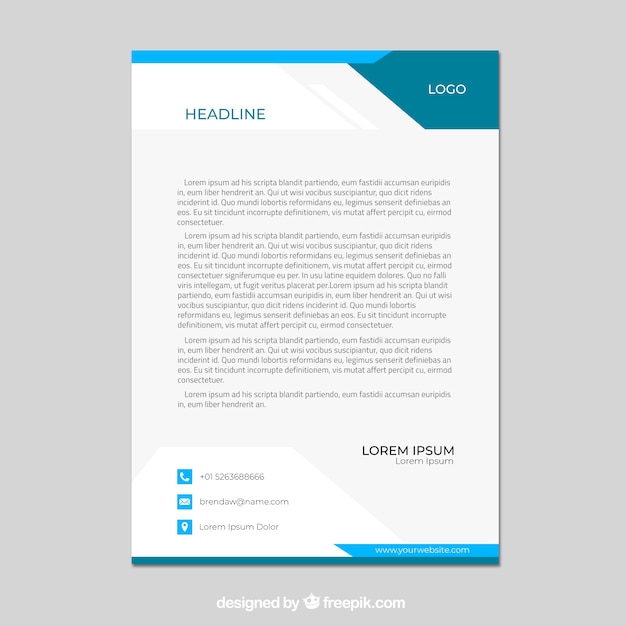 Letterhead Template In Flat Style Vector | Free Download