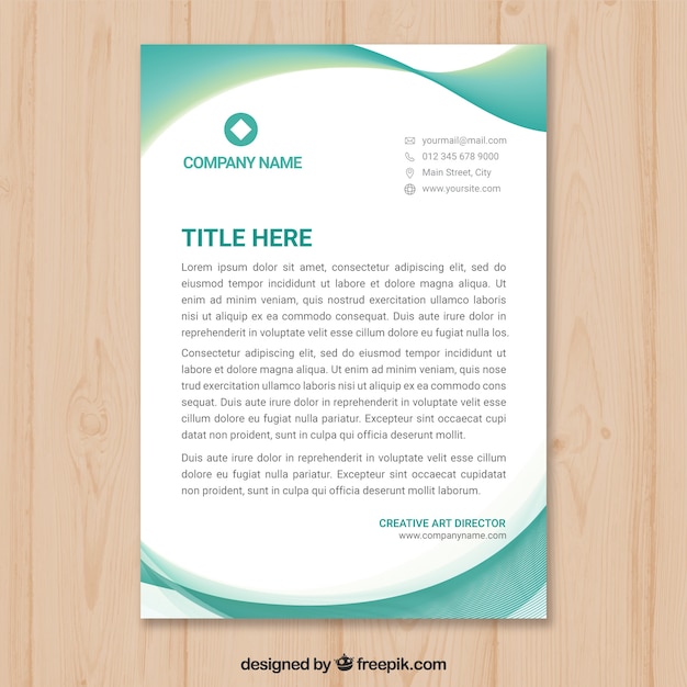 Letterhead template in flat style | Free Vector