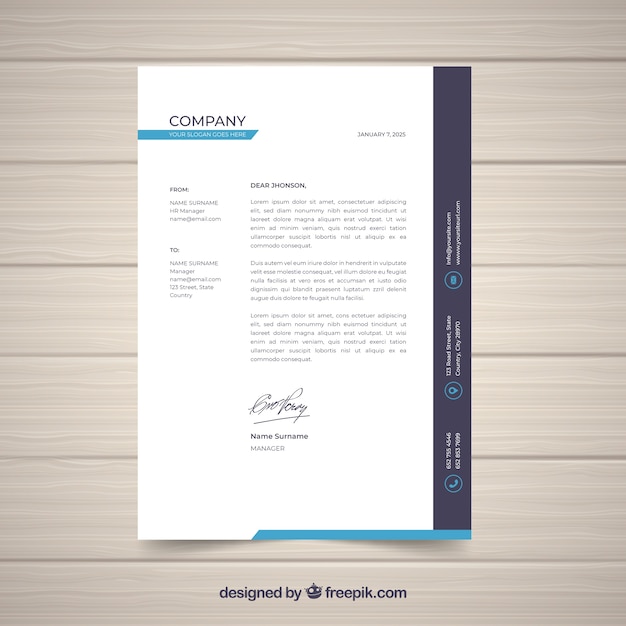 Letterhead template in flat style | Free Vector