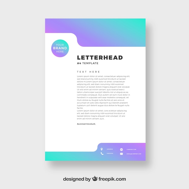 Letterhead template in gradient style Vector | Free Download