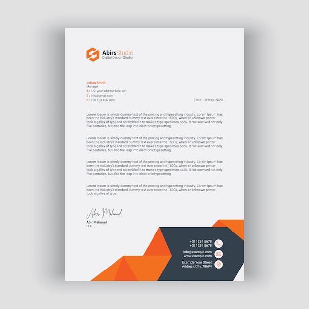 Premium Vector | Letterhead template