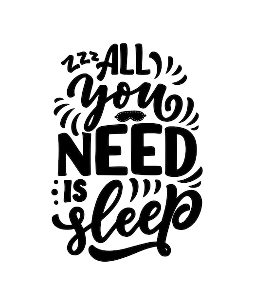 Premium Vector | Lettering about sleep and good night