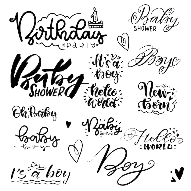 Premium Vector Lettering For A Baby Shower Party