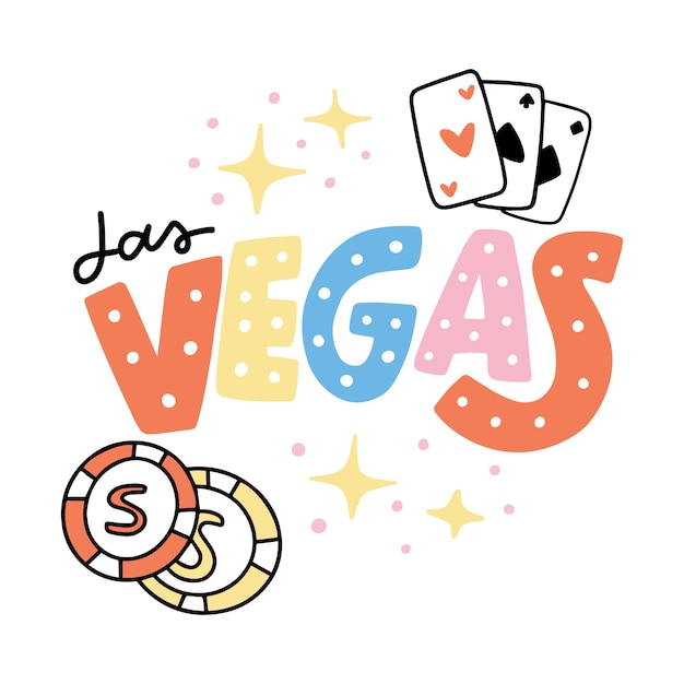 Free Vector Lettering Concept With Las Vegas Theme