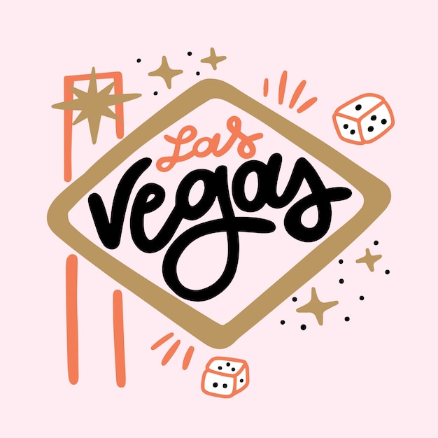 Free Vector Lettering Concept With Las Vegas