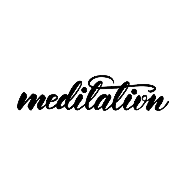 Premium Vector | Lettering design with a word meditation