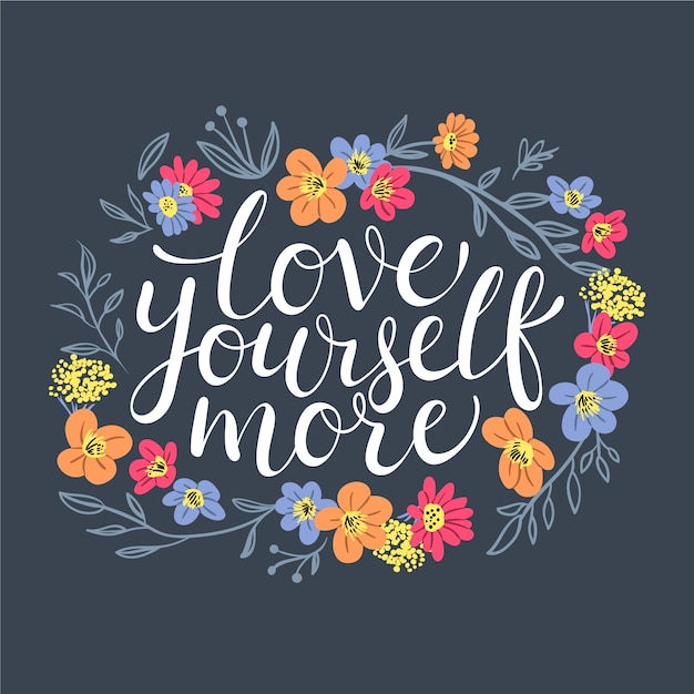 Download Lettering flowers self love Vector | Free Download