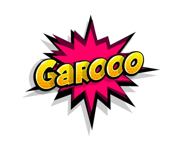 Premium Vector Lettering Garooo Garo Grr Comic Text Logo Pop Art