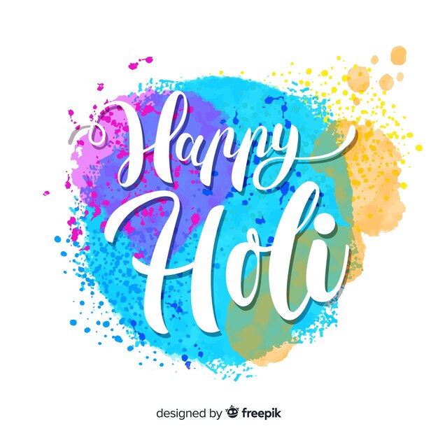 Free Vector | Lettering happy holi