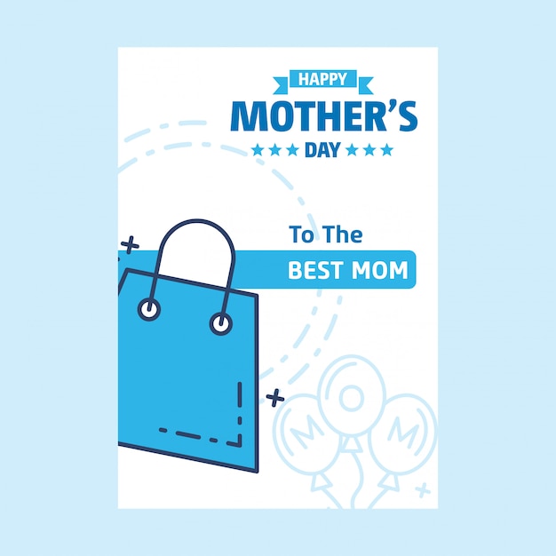 Lettering happy mothers day blue background Free Vector