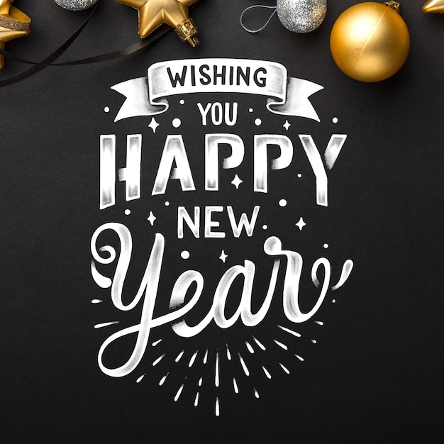 Lettering happy new year 2020 wallpaper Vector | Free Download