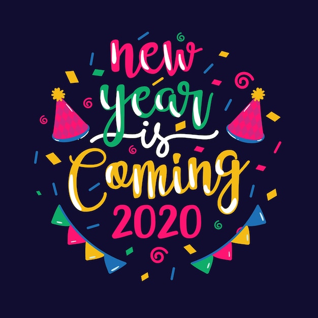 Download Lettering happy new year 2020 Vector | Free Download