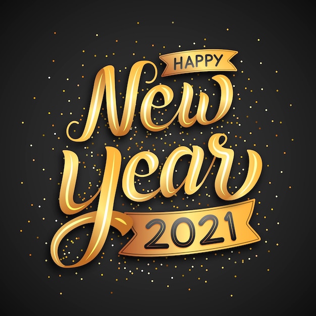 Free Vector Lettering Happy New Year 21