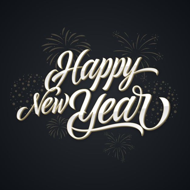 Premium Vector | Lettering happy new year