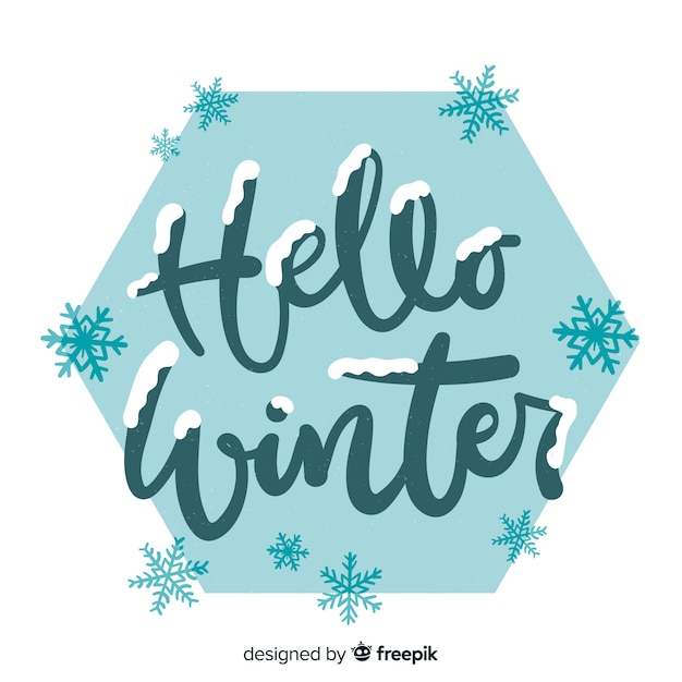 Download Lettering hello winter | Free Vector