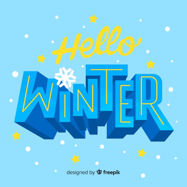 Download Lettering hello winter | Free Vector