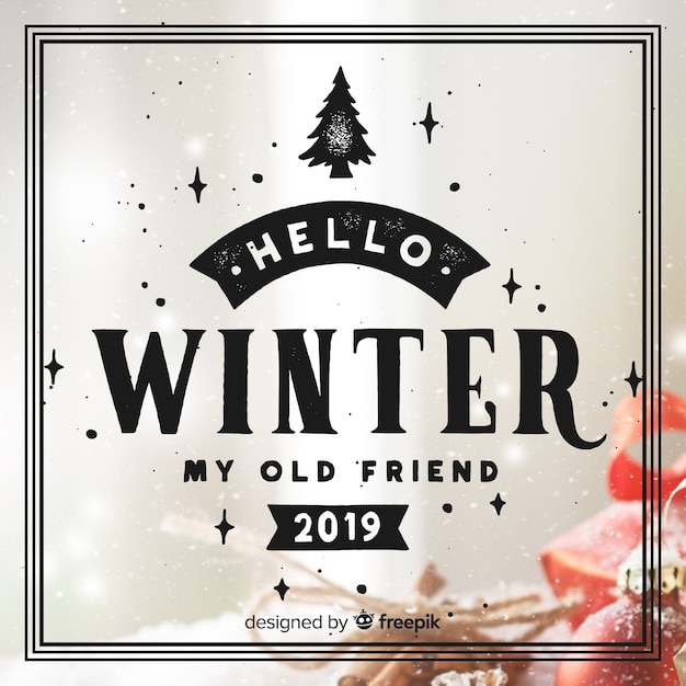 Download Lettering hello winter | Free Vector