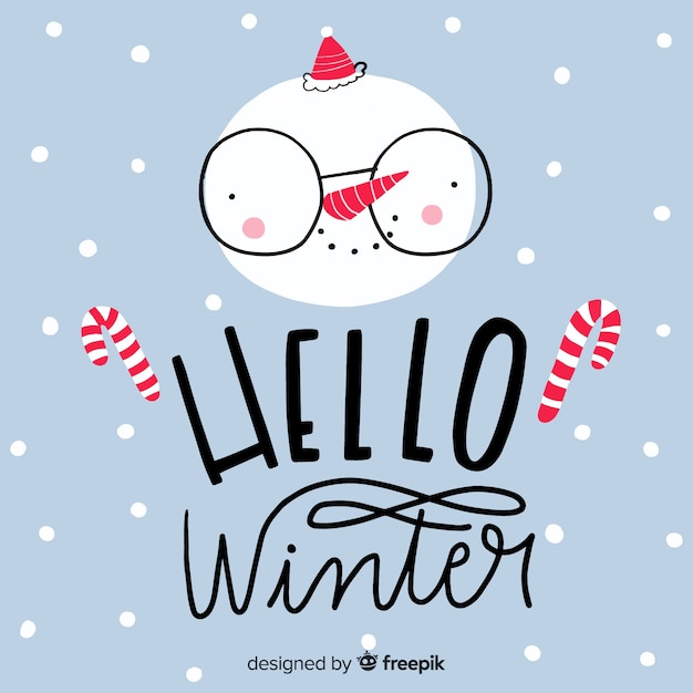 Download Free Vector | Lettering hello winter