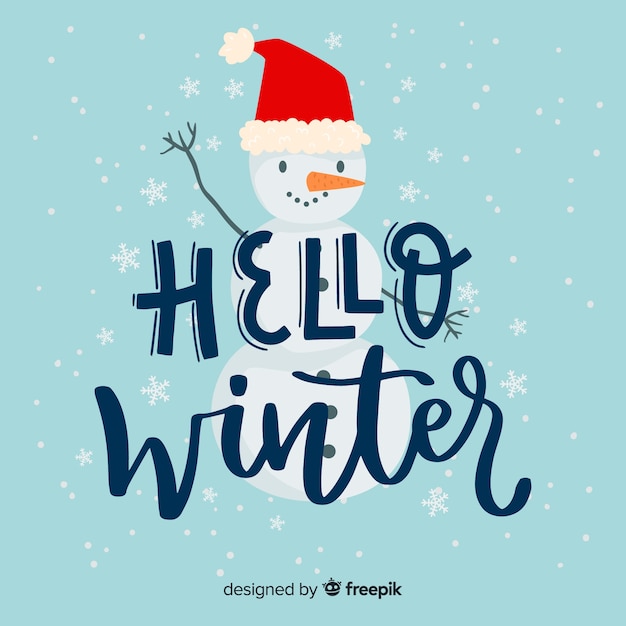 Download Lettering hello winter Vector | Free Download