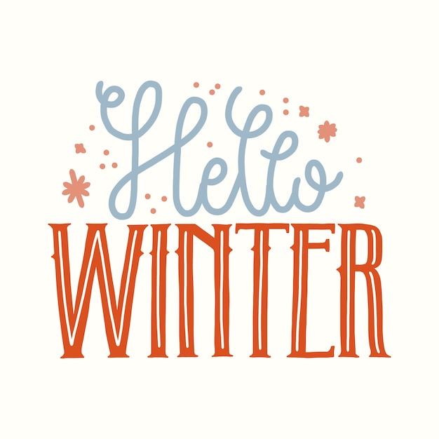 Free Vector Lettering Hello Winter