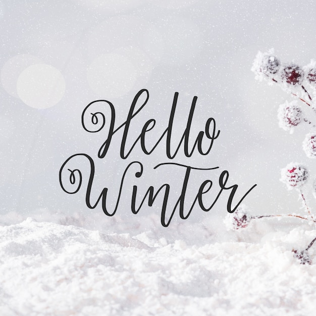 Download Lettering hello winter Vector | Free Download