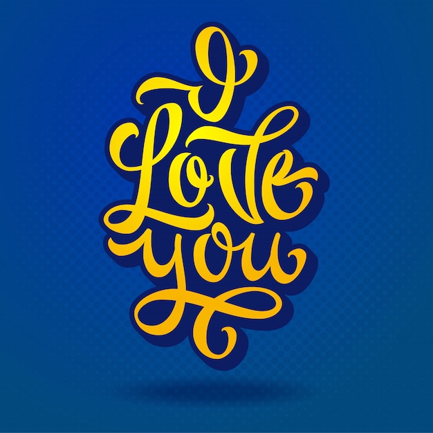 Premium Vector | Lettering i love you for confessions of love ...