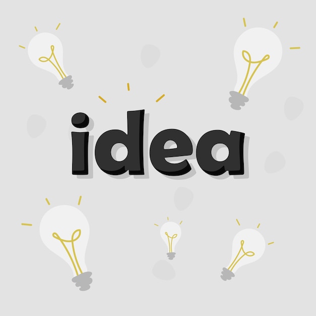 Premium Vector Lettering Idea And Light Bulbs 