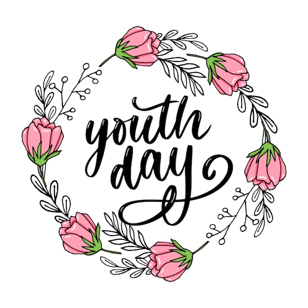 Premium Vector | Lettering of international youth day ...