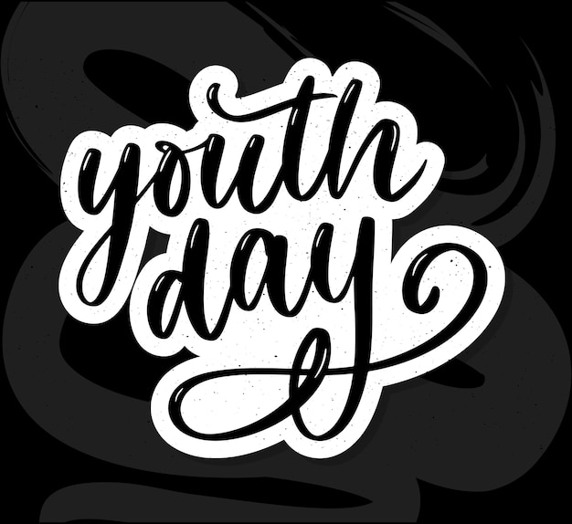 Premium Vector | Lettering of international youth day slogan