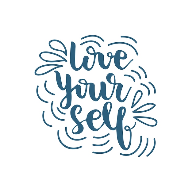 Download Lettering love yourself. vector illustration. | Premium Vector