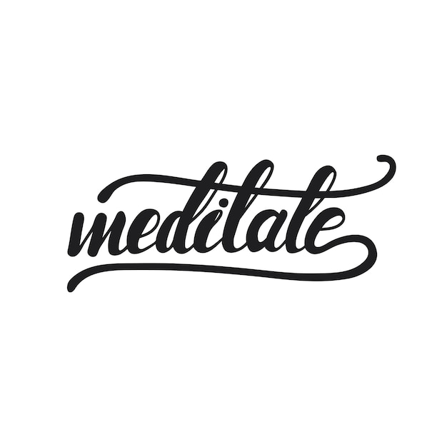 Premium Vector | Lettering meditate. vector illustration.
