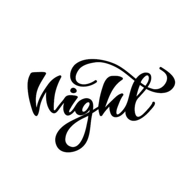 Premium Vector Lettering night. vector illustration.