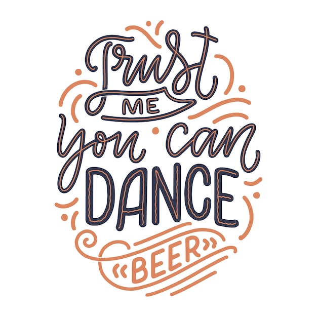 Download Lettering poster with quote about beer in vintage style ...