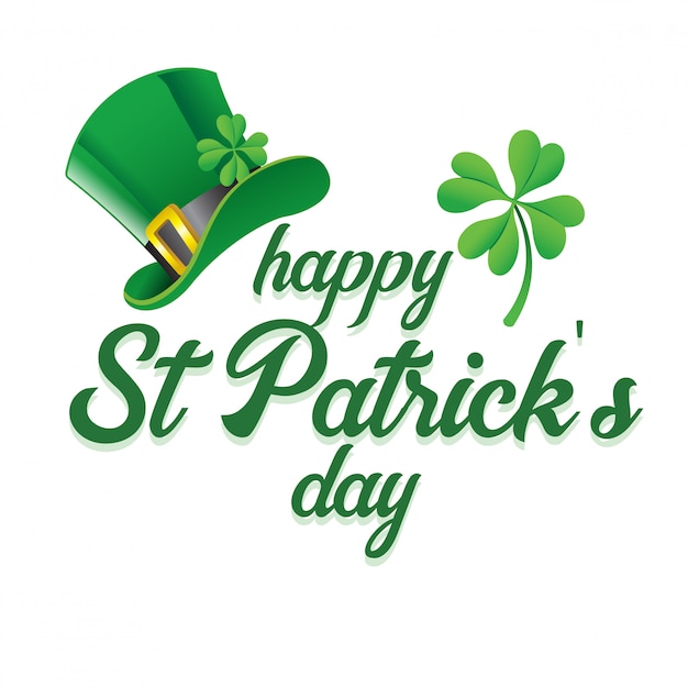 Premium Vector | Lettering of saint patrick's day greeting with hat and ...