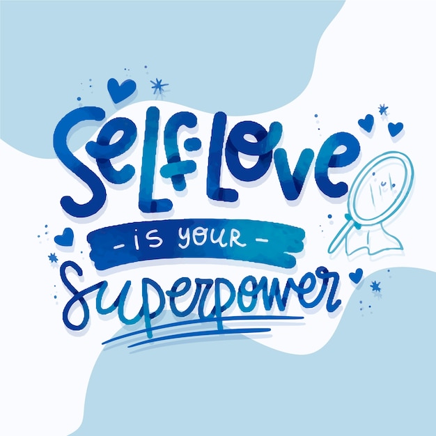 Lettering self love | Free Vector