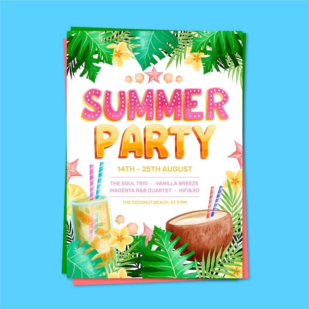 free-vector-lettering-summer-party-poster-template