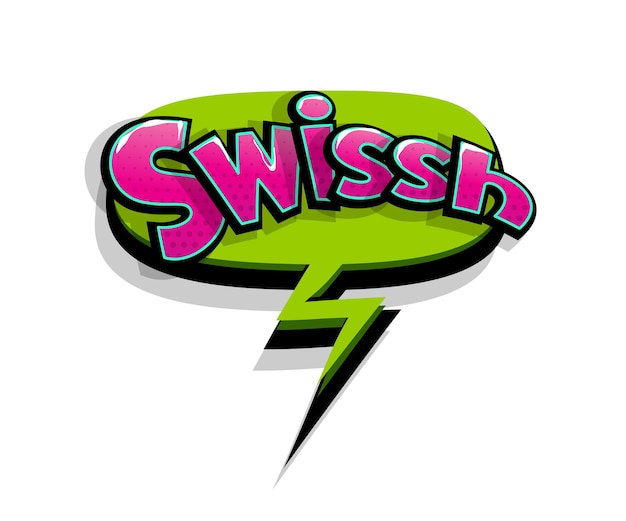 Premium Vector Lettering Swish Swissh Shh Comic Text Logo Pop Art